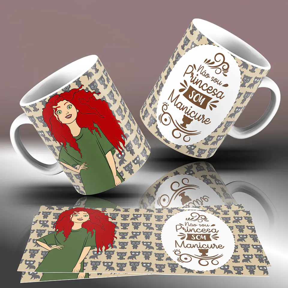 15 Artes para Caneca Princesas da Disney Arquivo Editável 5