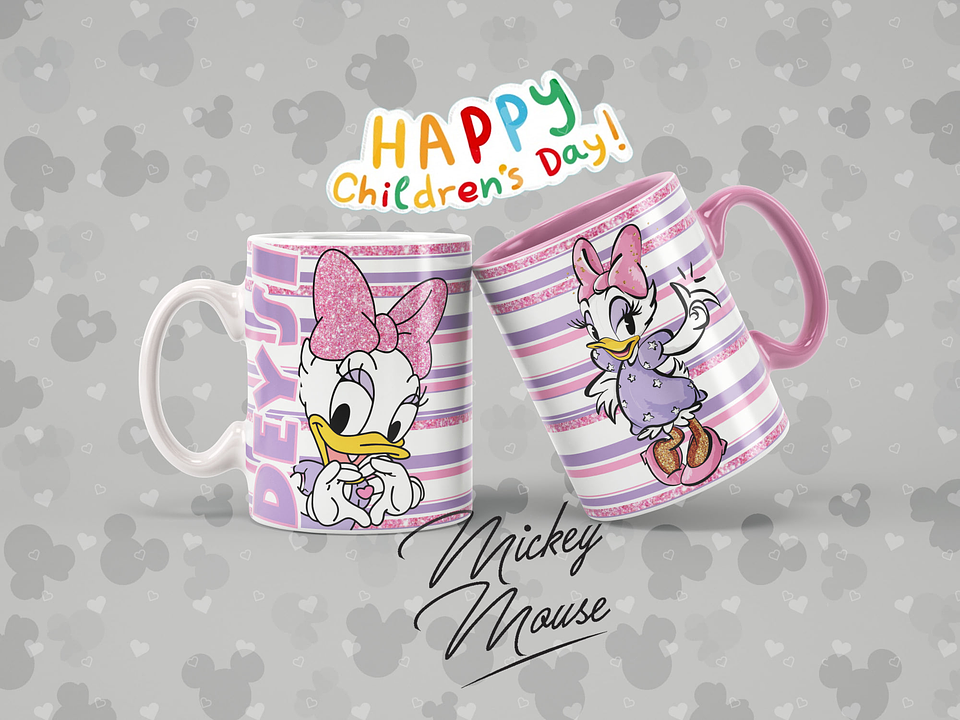 12 Artes para Caneca Disney Mickey Personagens Arquivo em Jpg 12