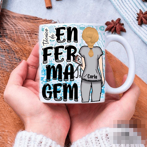 16 Artes para Caneca e Camisa Enfermagem Arquivo Editável
