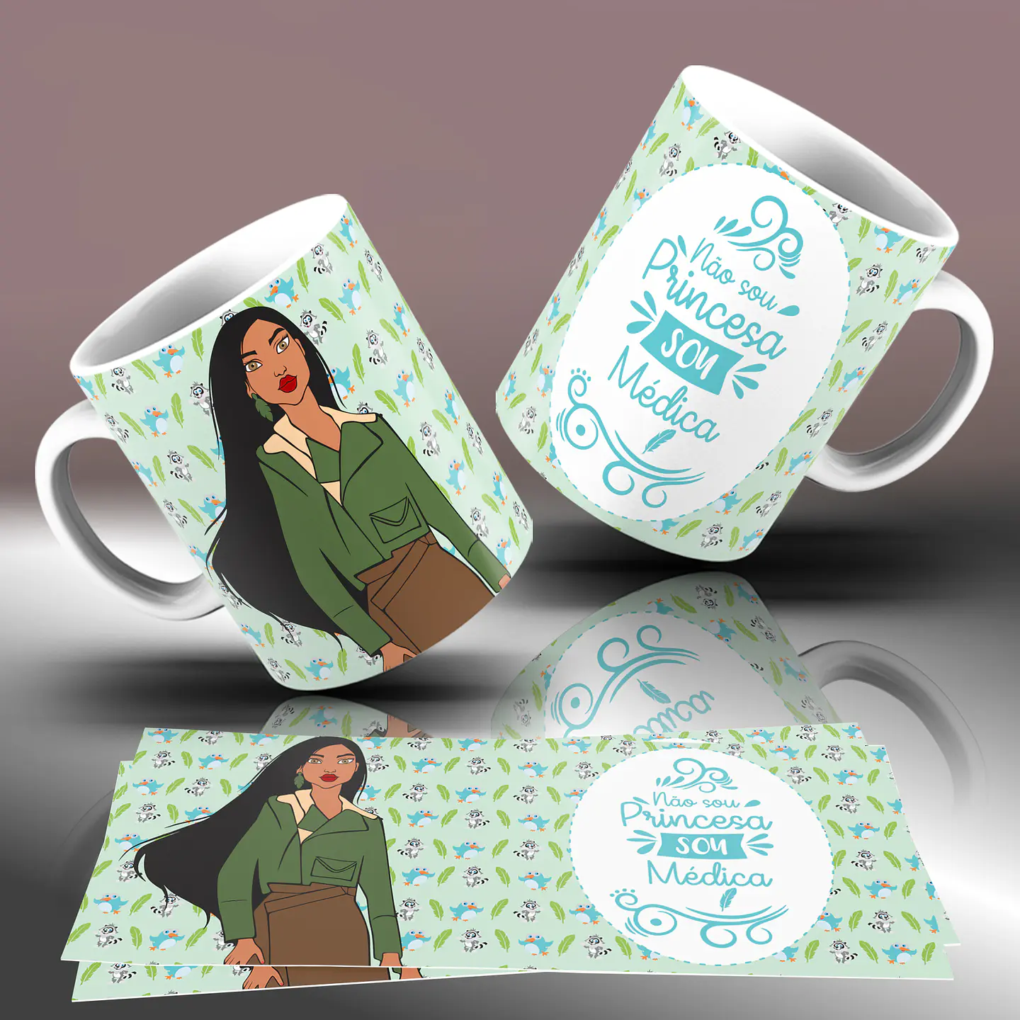 15 Artes para Caneca Princesas da Disney Arquivo Editável 10