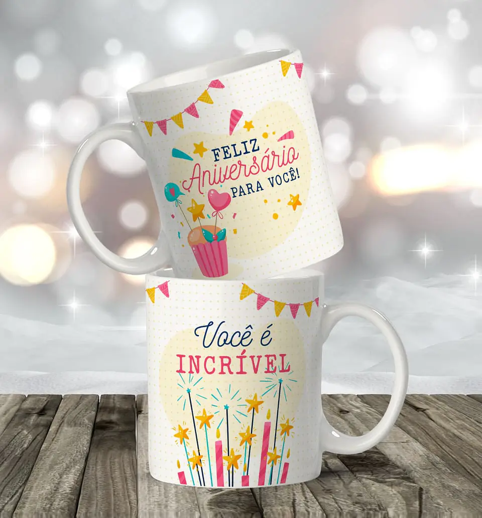 16 Artes para Caneca Aniversário Arquivo Editável  9