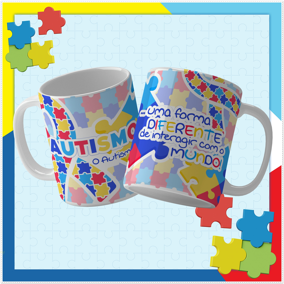 15 Artes para Caneca Autismo Arquivo Editável 4