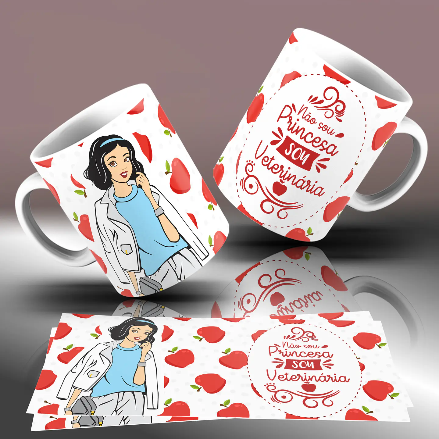 15 Artes para Caneca Princesas da Disney Arquivo Editável 11