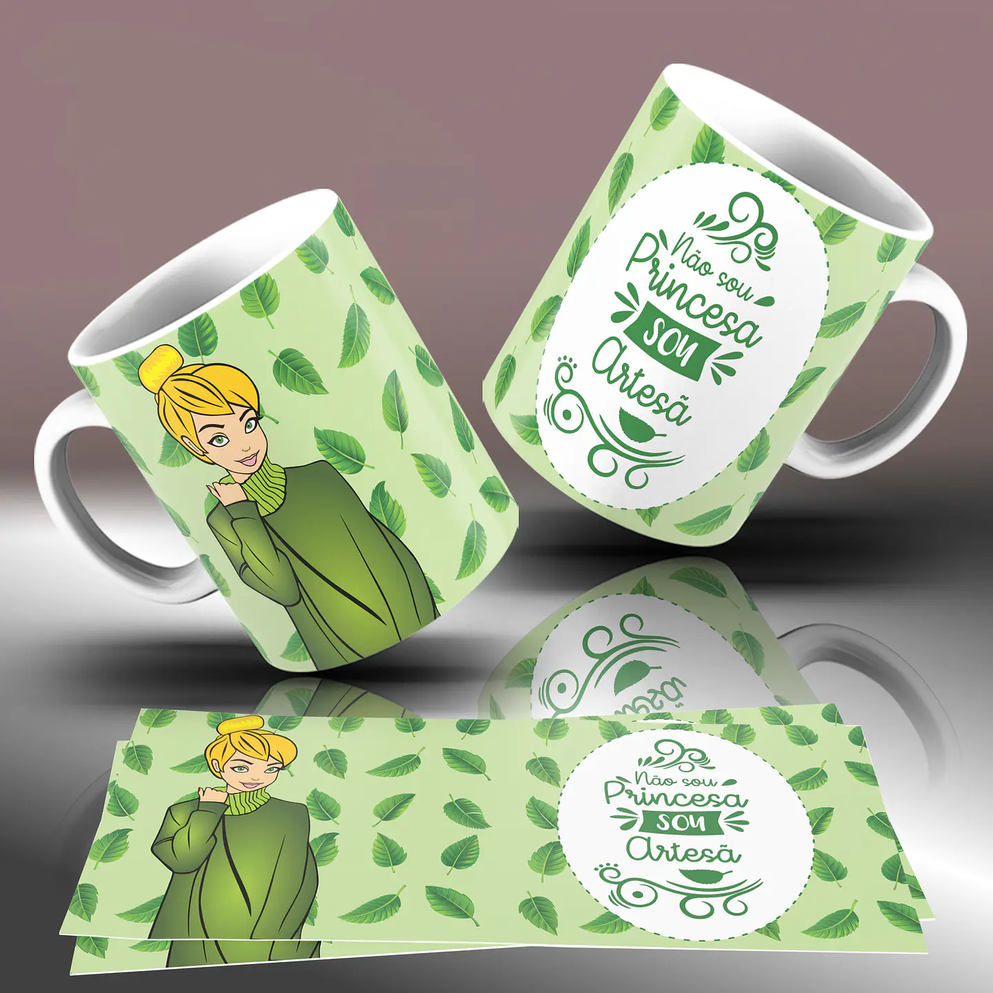 15 Artes para Caneca Princesas da Disney Arquivo Editável 13