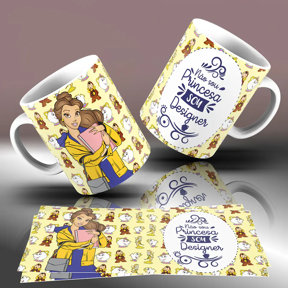 15 Artes para Caneca Princesas da Disney Arquivo Editável 14