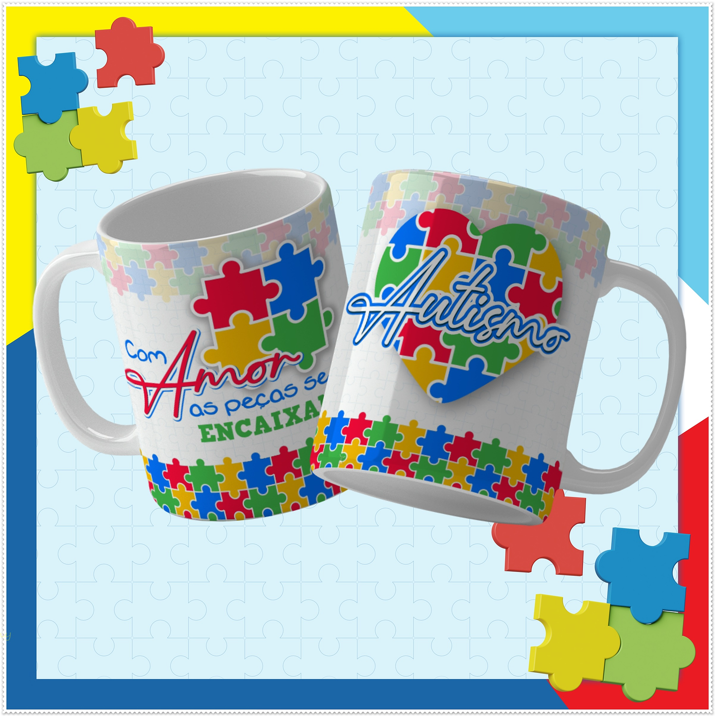 15 Artes para Caneca Autismo Arquivo Editável 5