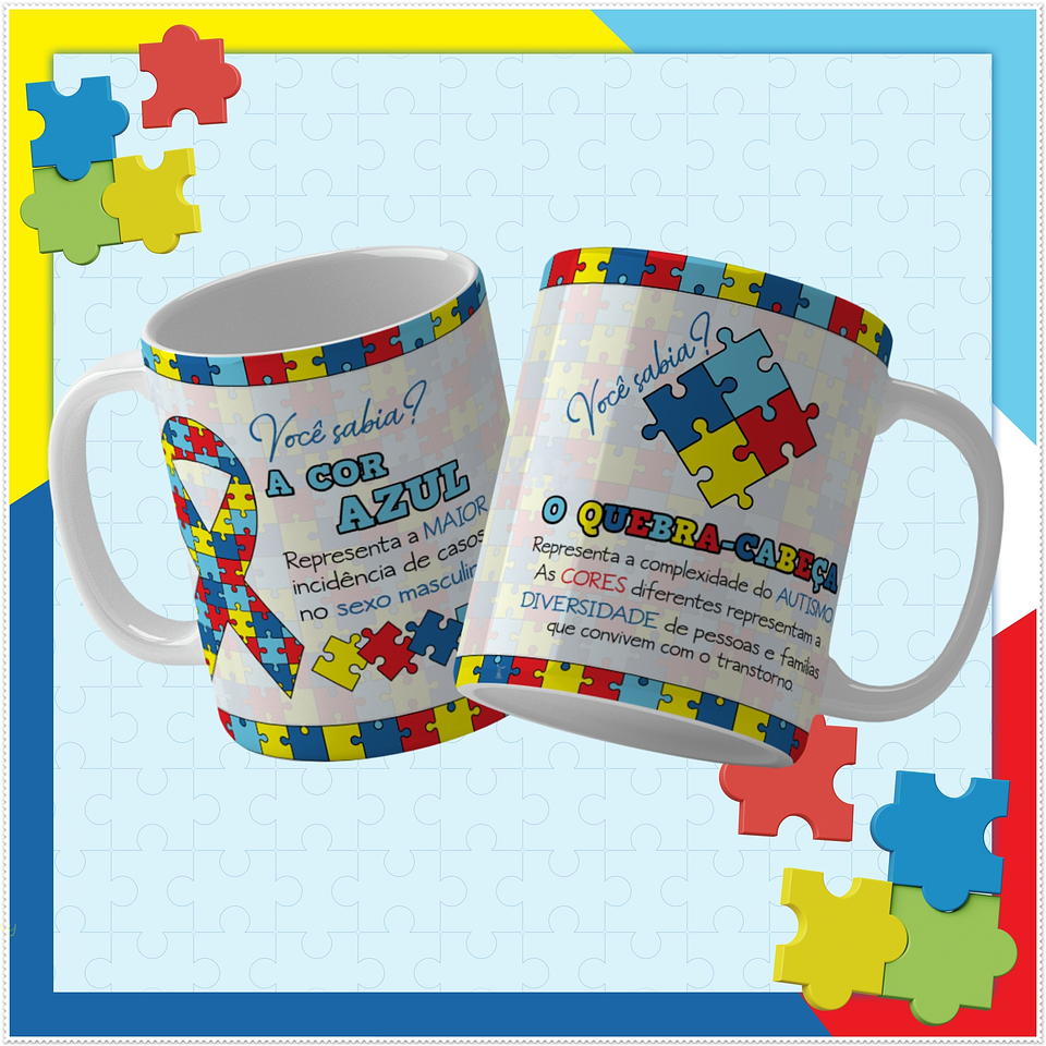 15 Artes para Caneca Autismo Arquivo Editável 6