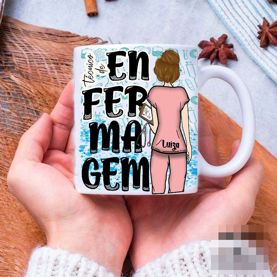 16 Artes para Caneca e Camisa Enfermagem Arquivo Editável 6