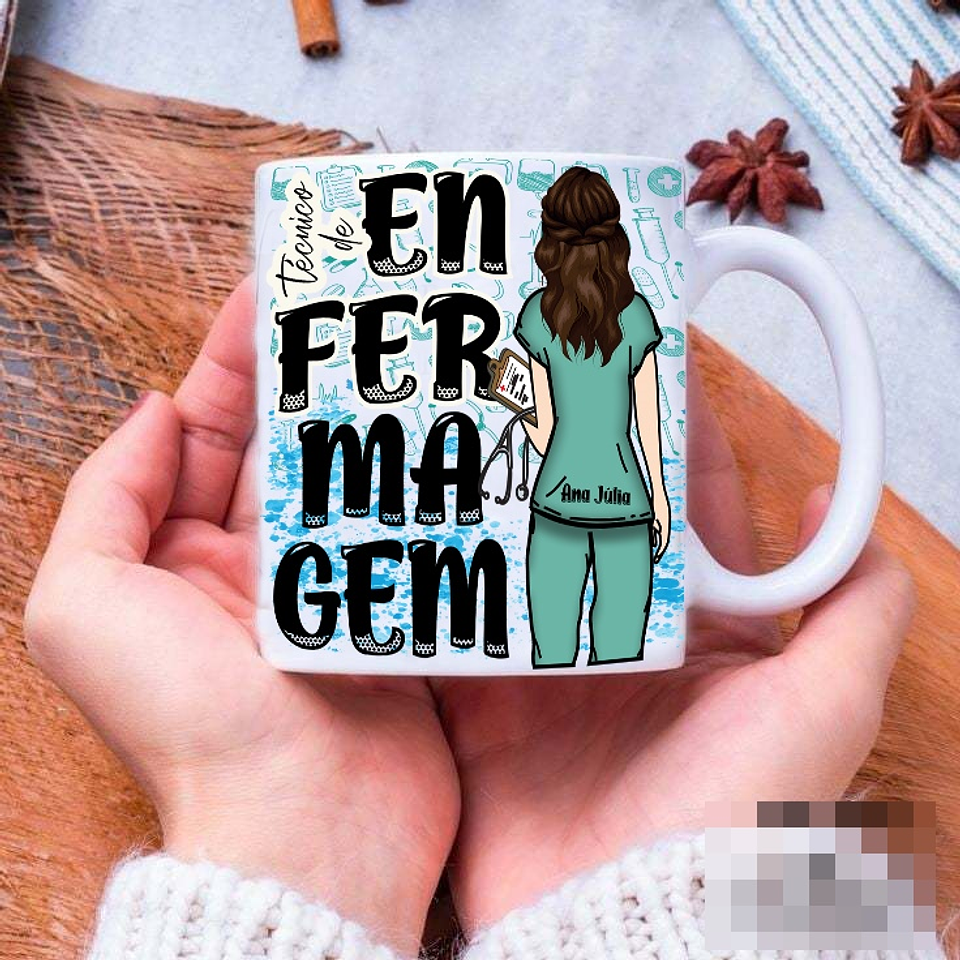 16 Artes para Caneca e Camisa Enfermagem Arquivo Editável 8