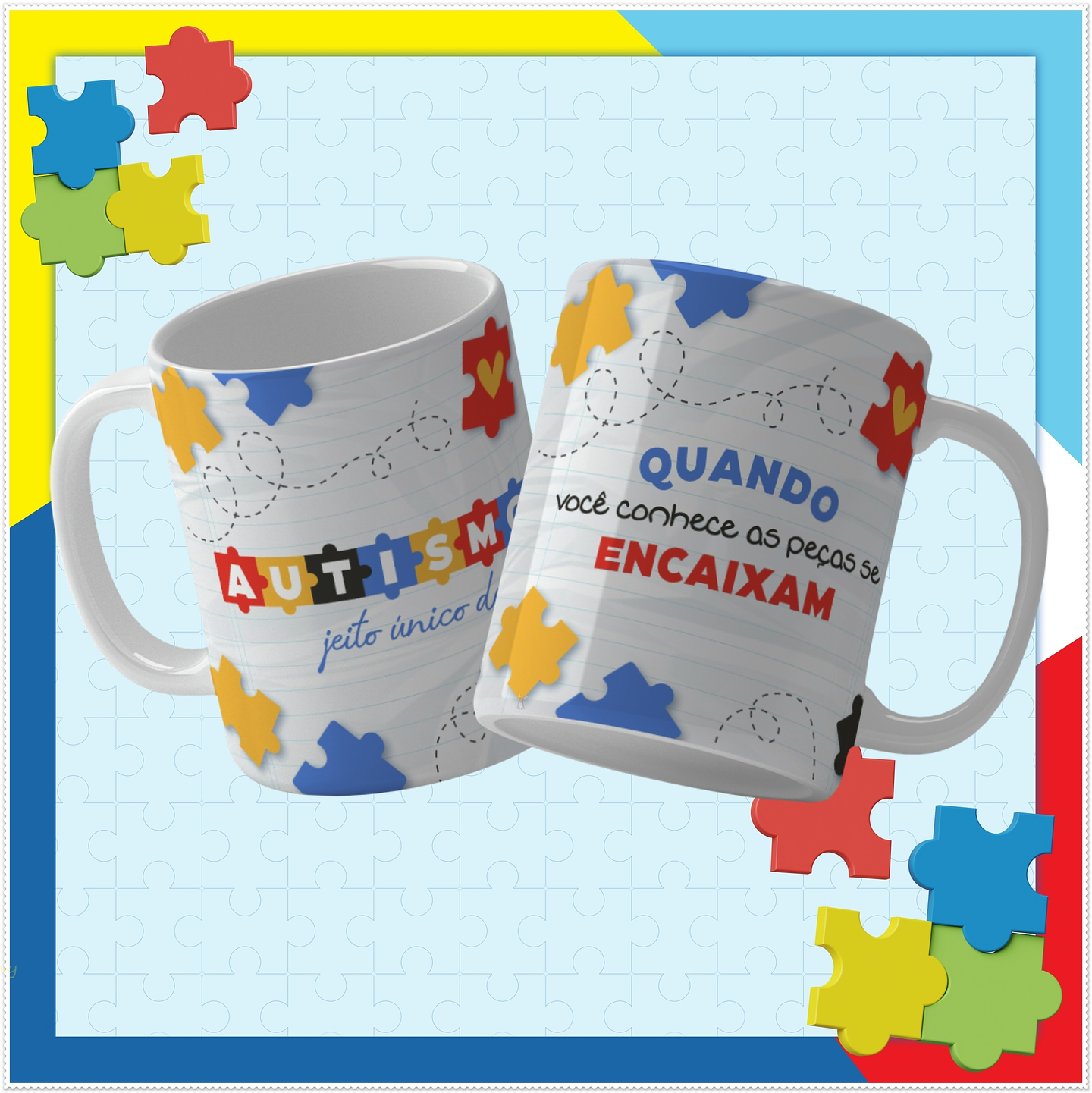 15 Artes para Caneca Autismo Arquivo Editável 8