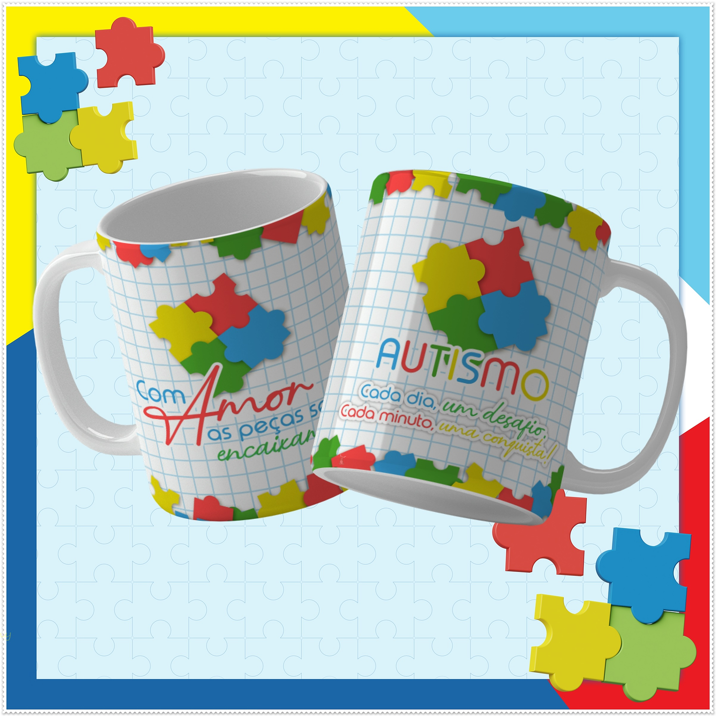 15 Artes para Caneca Autismo Arquivo Editável 13