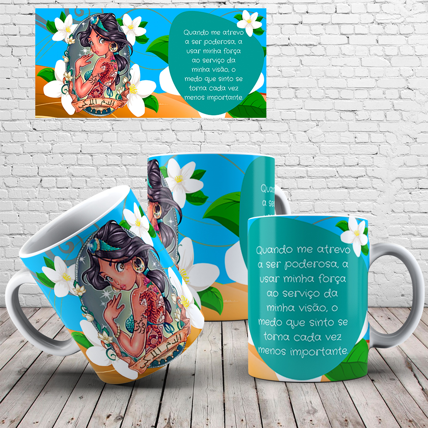 20 Artes para Caneca e Almofada Princesas Arquivo em Jpg 8