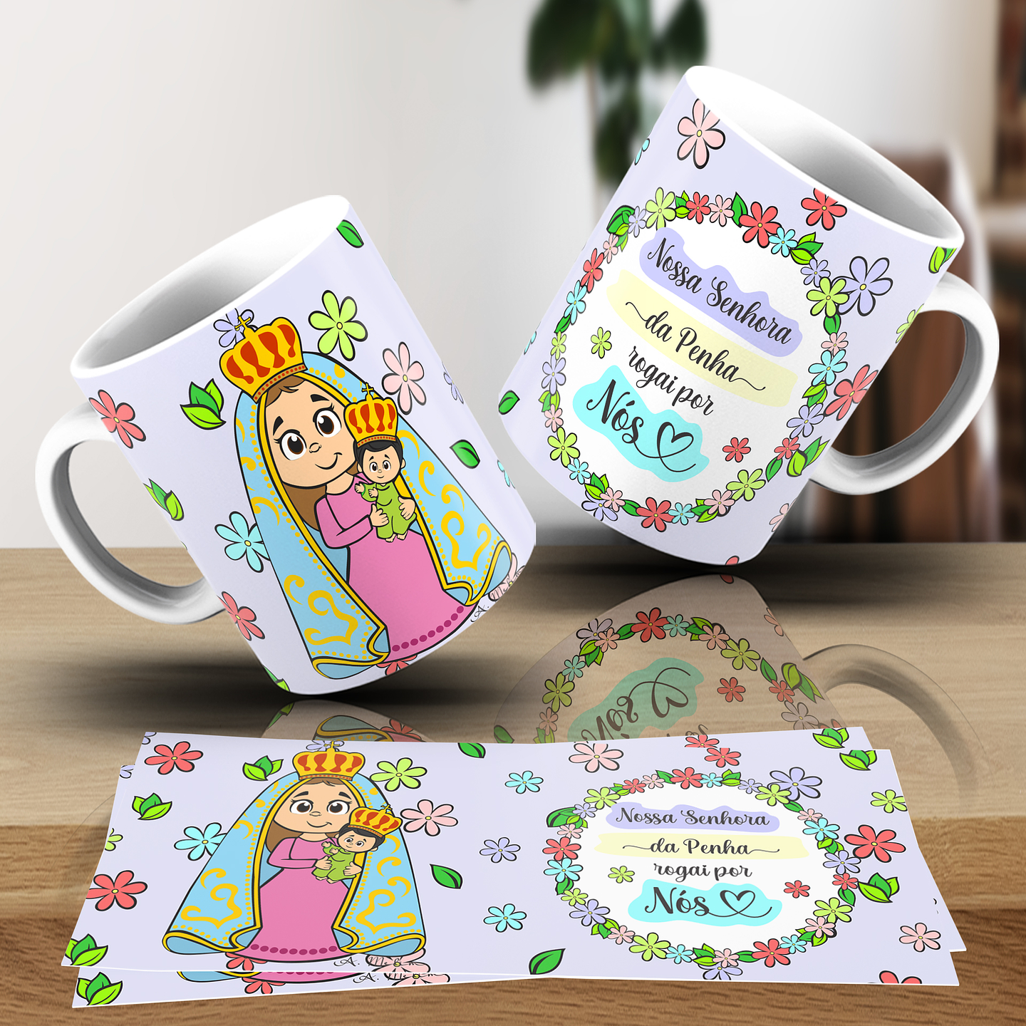 20 Artes para Caneca Santinhos Religião Arquivo em Jpg 16