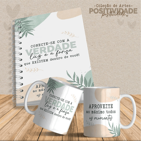 Arquivo para Capa Agendas e Caneca Positividade Arquivo Editável