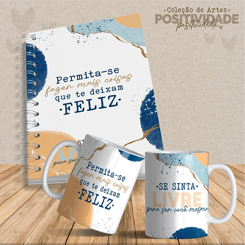 Arquivo para Capa Agendas e Caneca Positividade Arquivo Editável