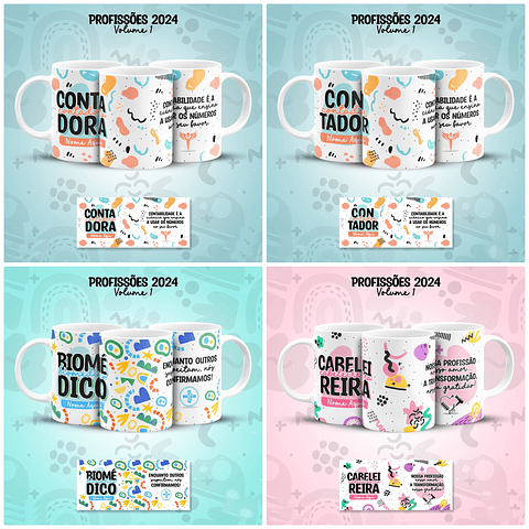 29 Artes para Caneca Profissões Arquivo em Jpg