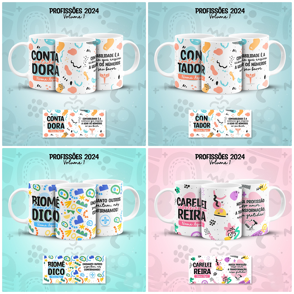 29 Artes para Caneca Profissões Arquivo em Jpg 1