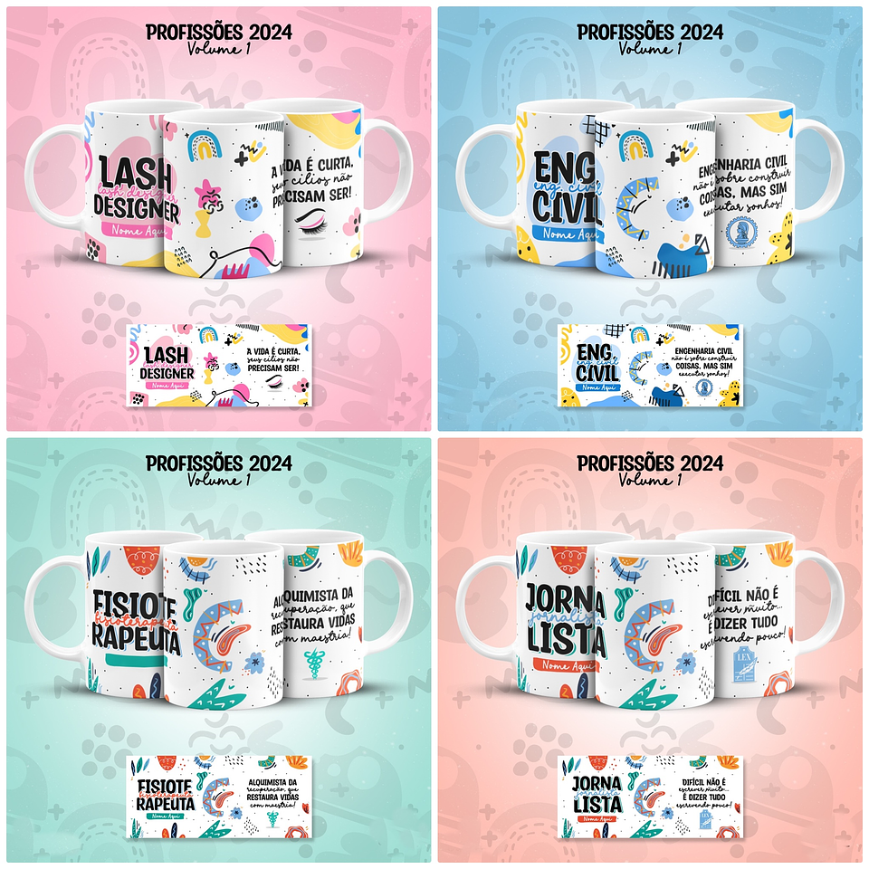 29 Artes para Caneca Profissões Arquivo em Jpg 3