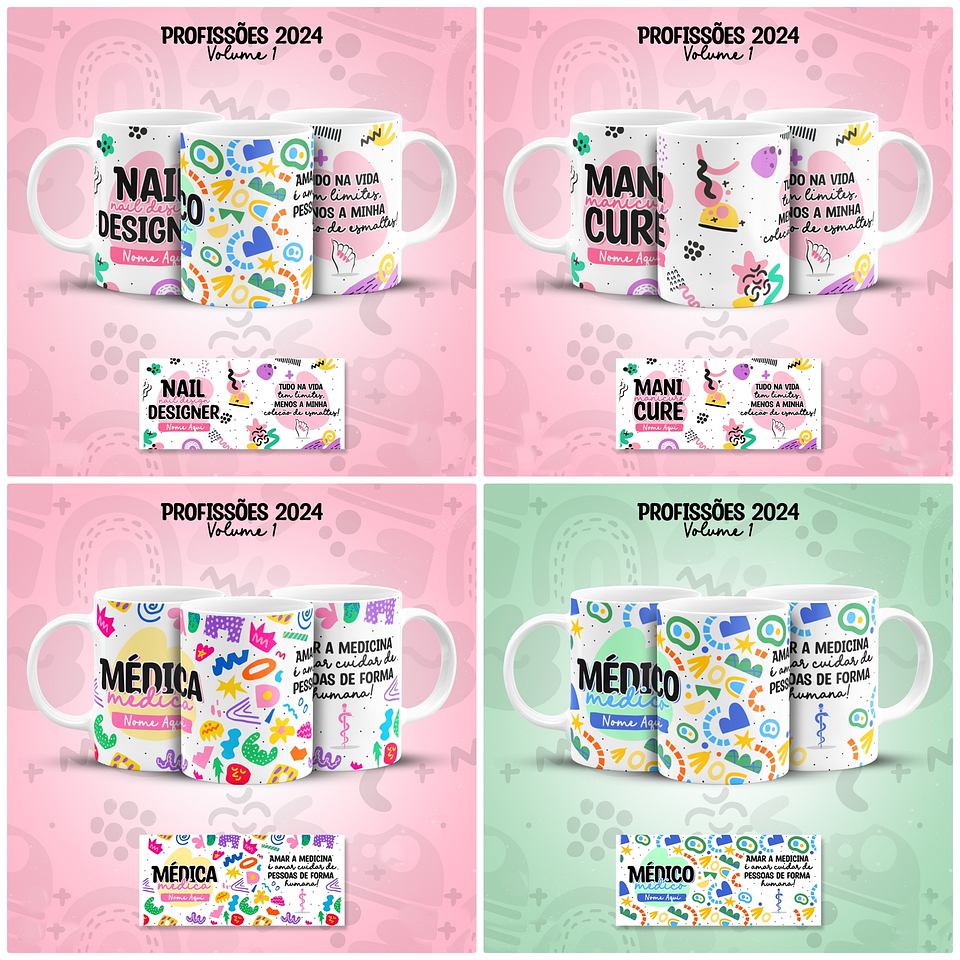 29 Artes para Caneca Profissões Arquivo em Jpg 4