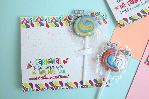 Arte para Pirulito Carnaval em Pdf