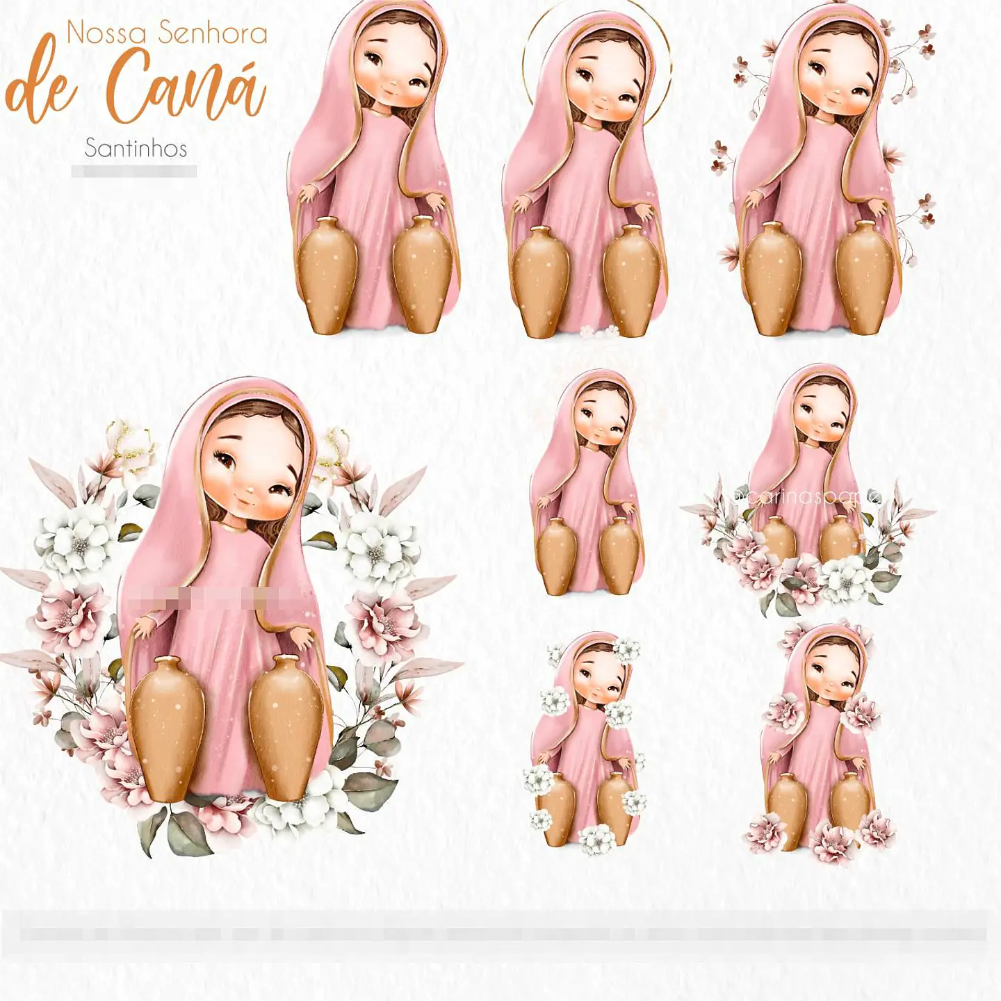 Kit Digital Nossa Senhora de Caná Aquarela em Png  1