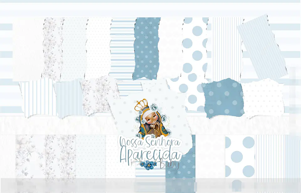 Kit Digital Nossa Senhora Aparecida Baby Aquarela em Png 2