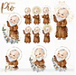 Kit Digital Padre Pio Aquarela em Png  - Thumbnail 1