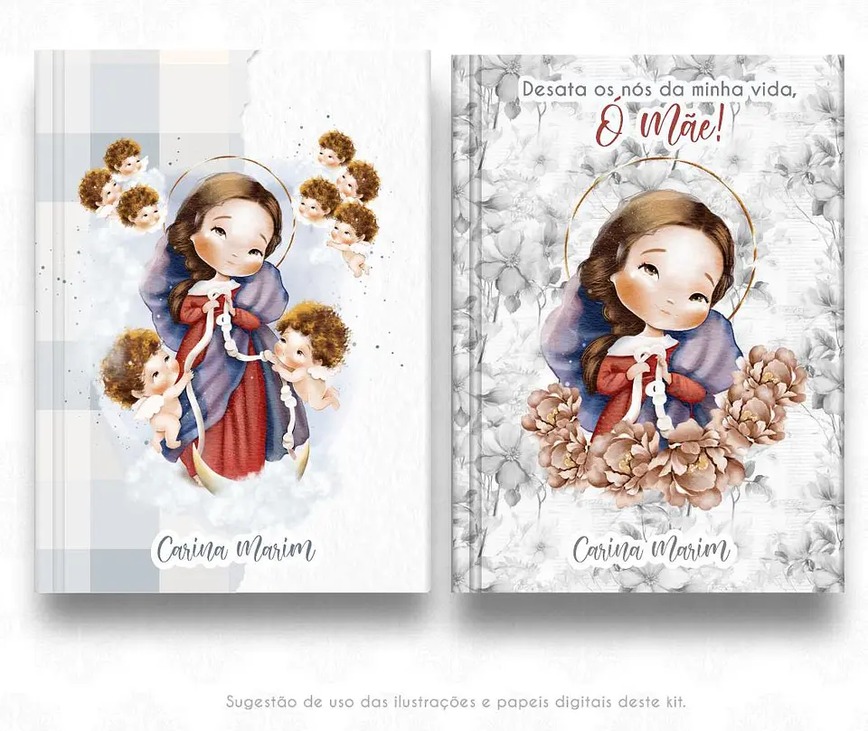 Kit Digital Nossa Senhora Desatadora de Nós Aquarela em Png   8