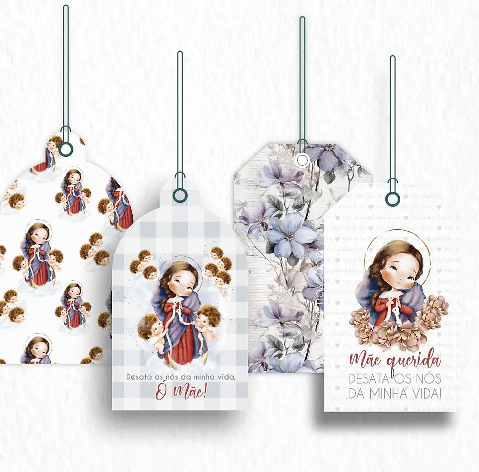 Kit Digital Nossa Senhora Desatadora de Nós Aquarela em Png   9