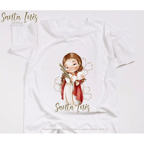 Kit Digital Santa Inês Aquarela em Png 