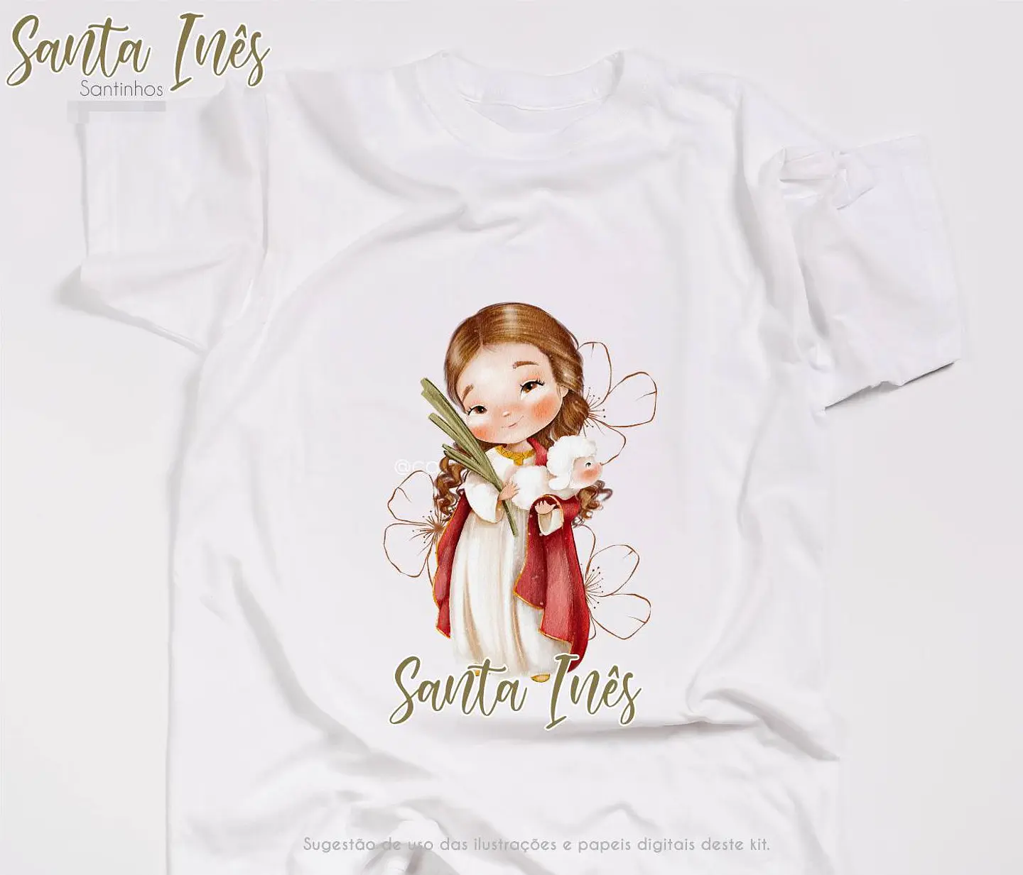 Kit Digital Santa Inês Aquarela em Png  6