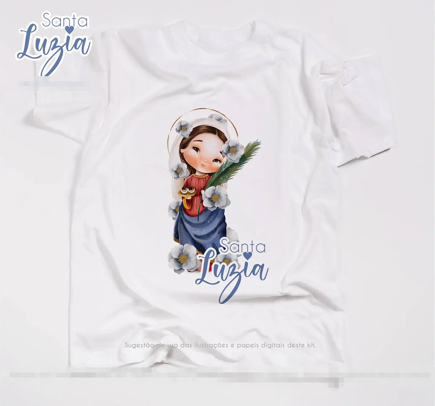 Kit Digital Santa Luzia Aquarela em Png  6