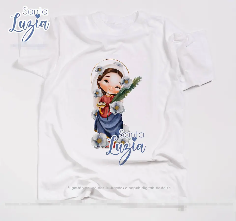 Kit Digital Santa Luzia Aquarela em Png  6
