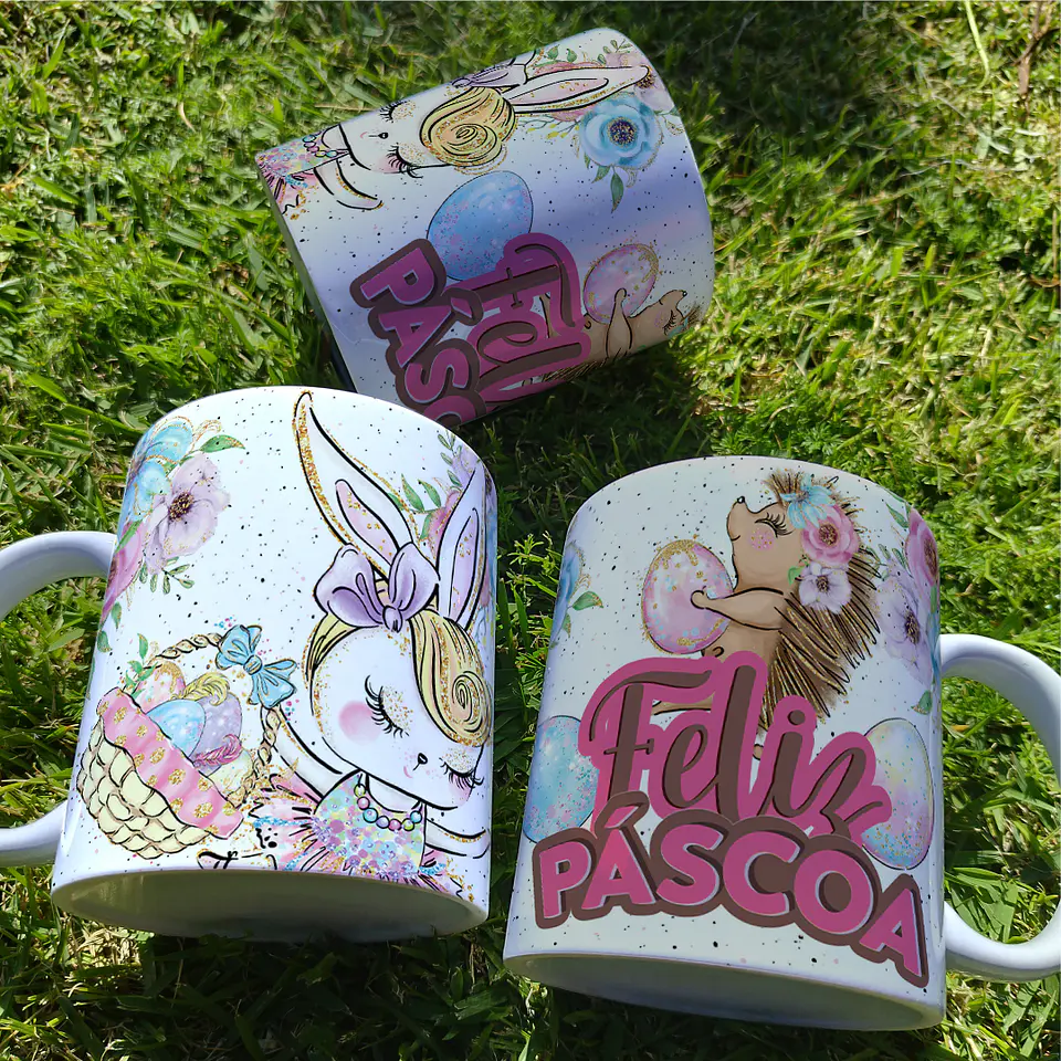 5 Artes para Caneca Páscoa Arquivo Editável  1