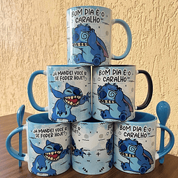 7 Artes para Caneca Stich Cansado Arquivo em Jpg