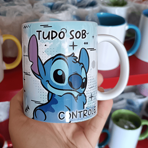 7 Artes para Caneca Stich Cansado Arquivo em Jpg