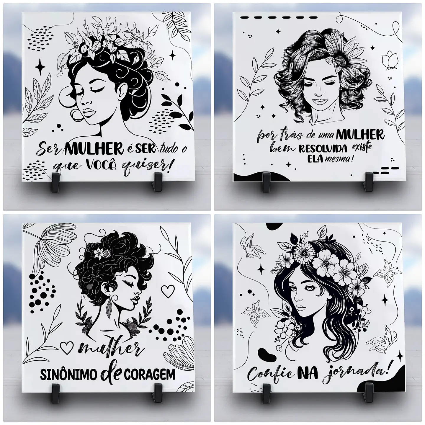 10 Artes para Caneca e Azulejo Dia da Mulher Minimalista Arquivo Editável 2