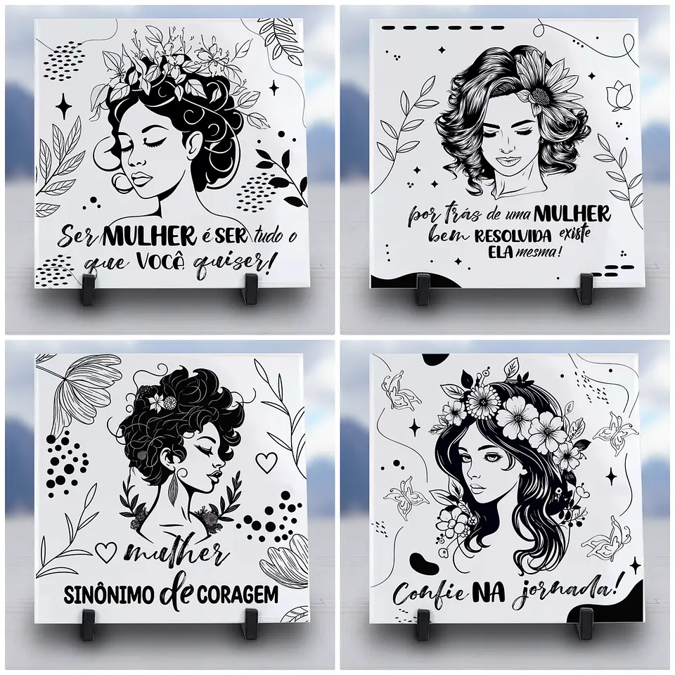 10 Artes para Caneca e Azulejo Dia da Mulher Minimalista Arquivo Editável 2