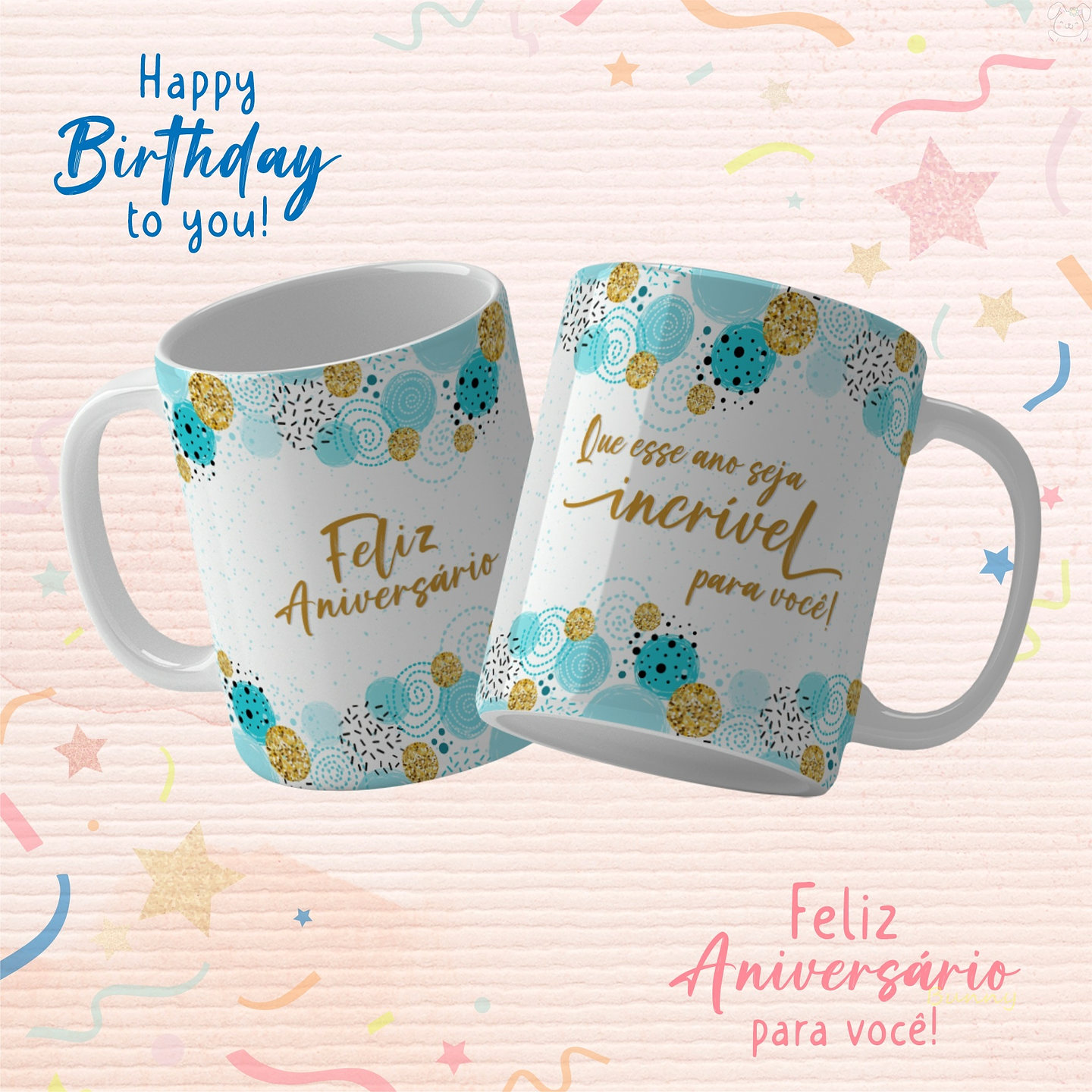 19 Artes para Caneca Aniversário Arquivo Editável 3