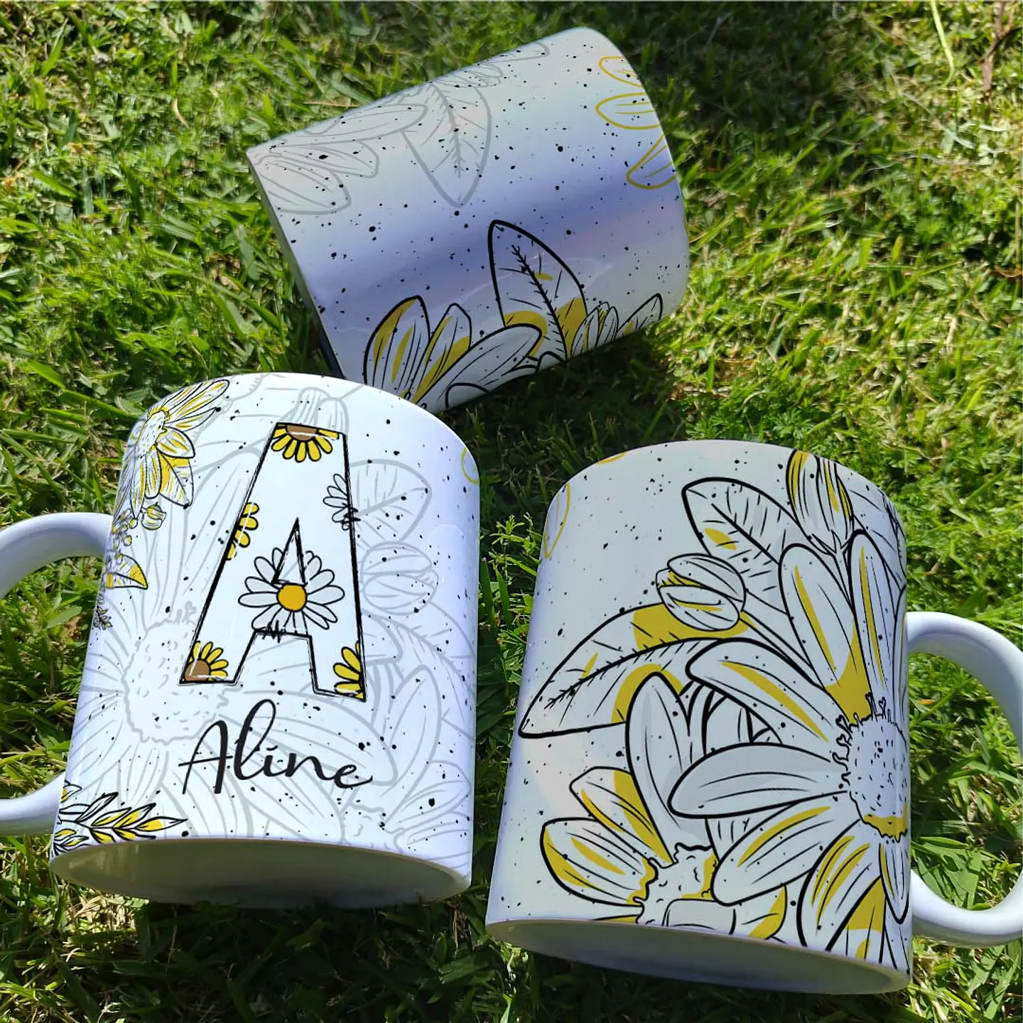 26 Artes para Caneca Alfabeto Margarida Arquivo Editável 1