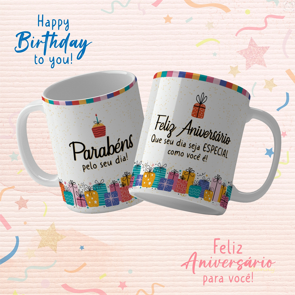 19 Artes para Caneca Aniversário Arquivo Editável 6