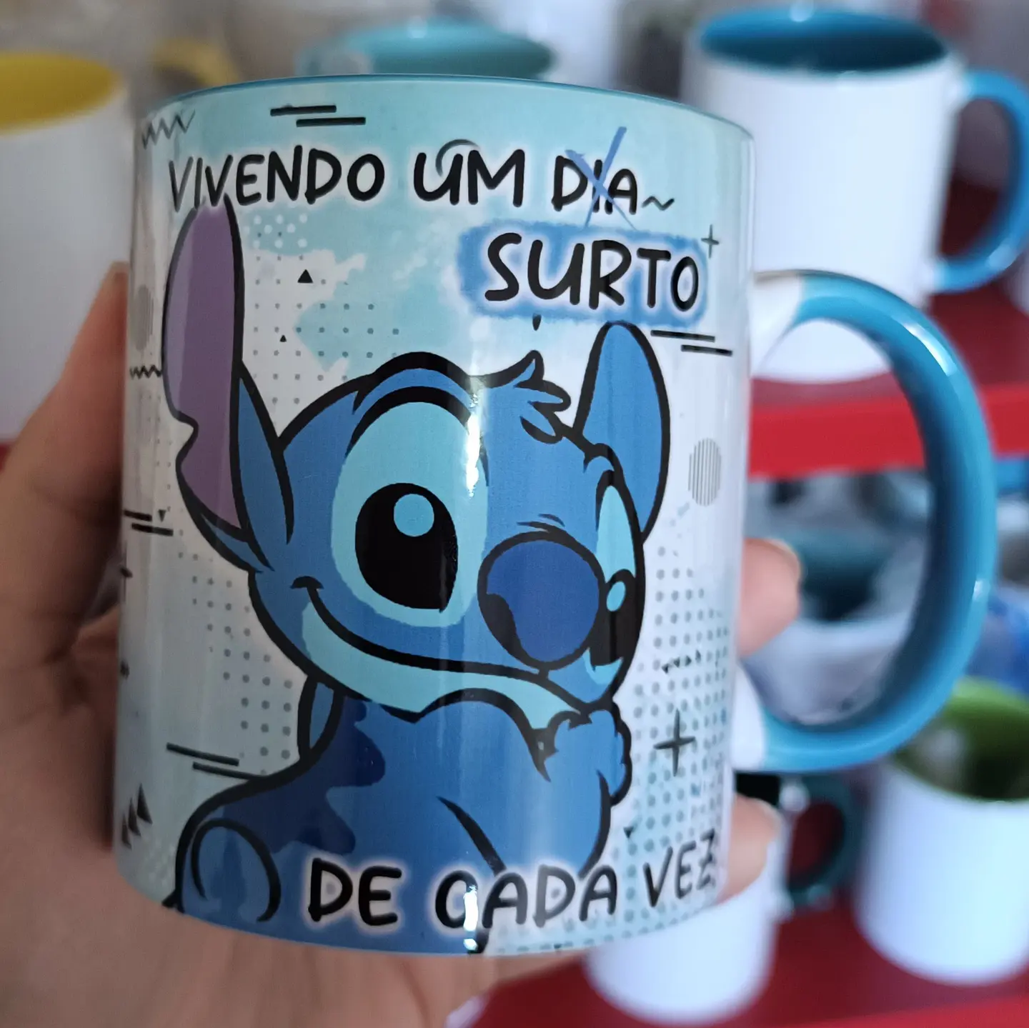 7 Artes para Caneca Stich Cansado Arquivo em Jpg 10