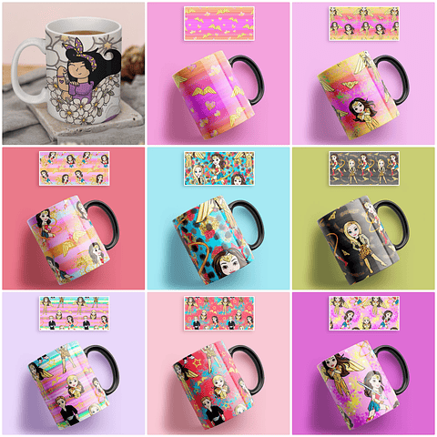 134 Artes para Caneca Dia das Mulheres Arquivo em Jpg 