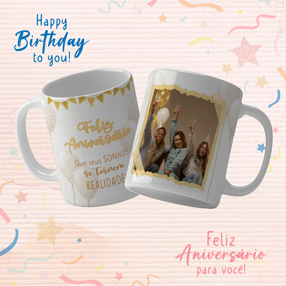 19 Artes para Caneca Aniversário Arquivo Editável 12
