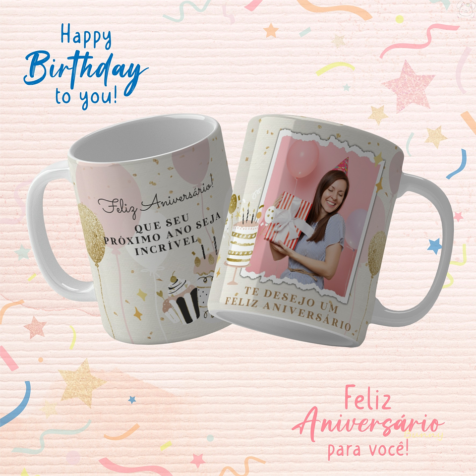 19 Artes para Caneca Aniversário Arquivo Editável 19
