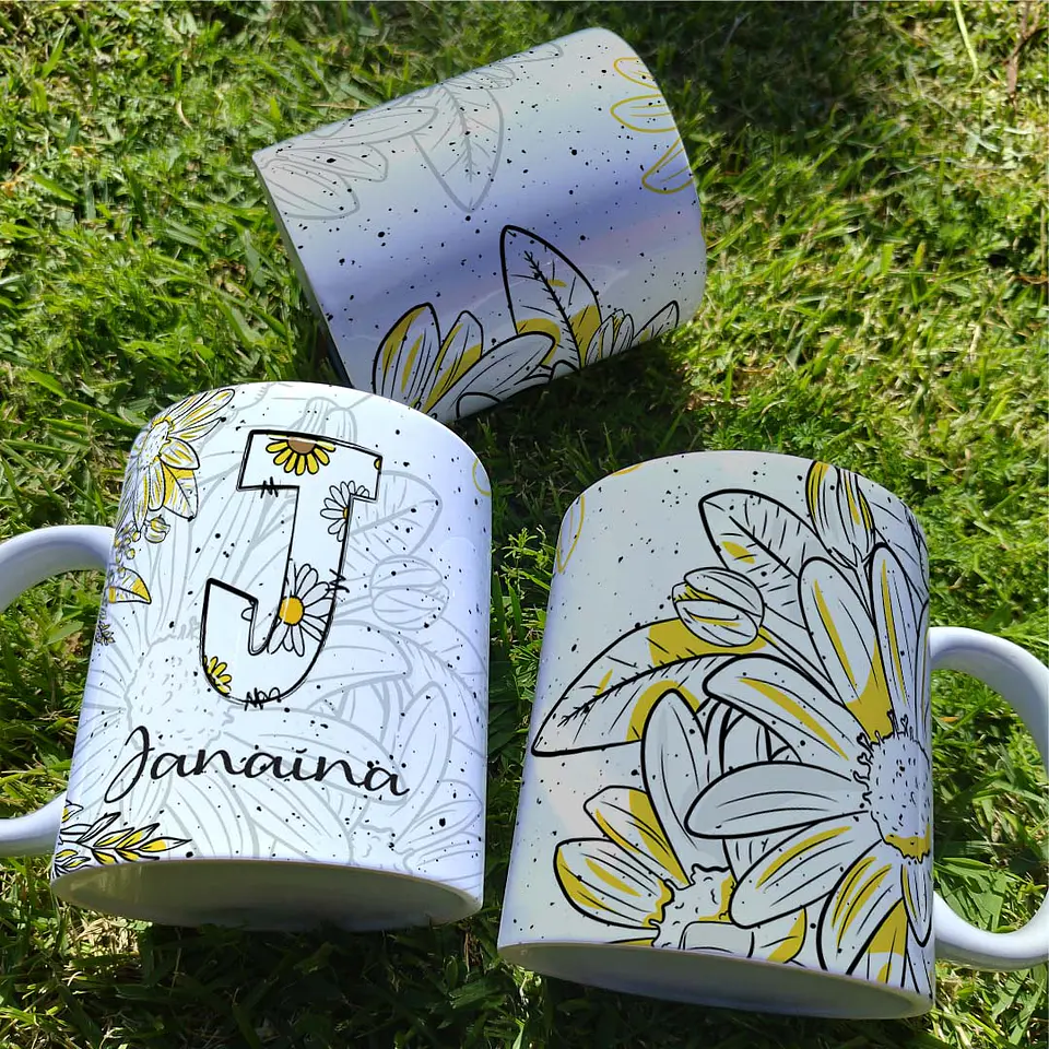 26 Artes para Caneca Alfabeto Margarida Arquivo Editável 10