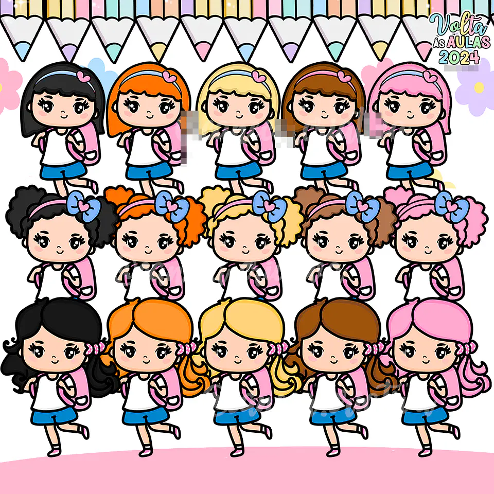Kit Digital Menininhas Fofas Volta as Aulas Arquivos em Png  2