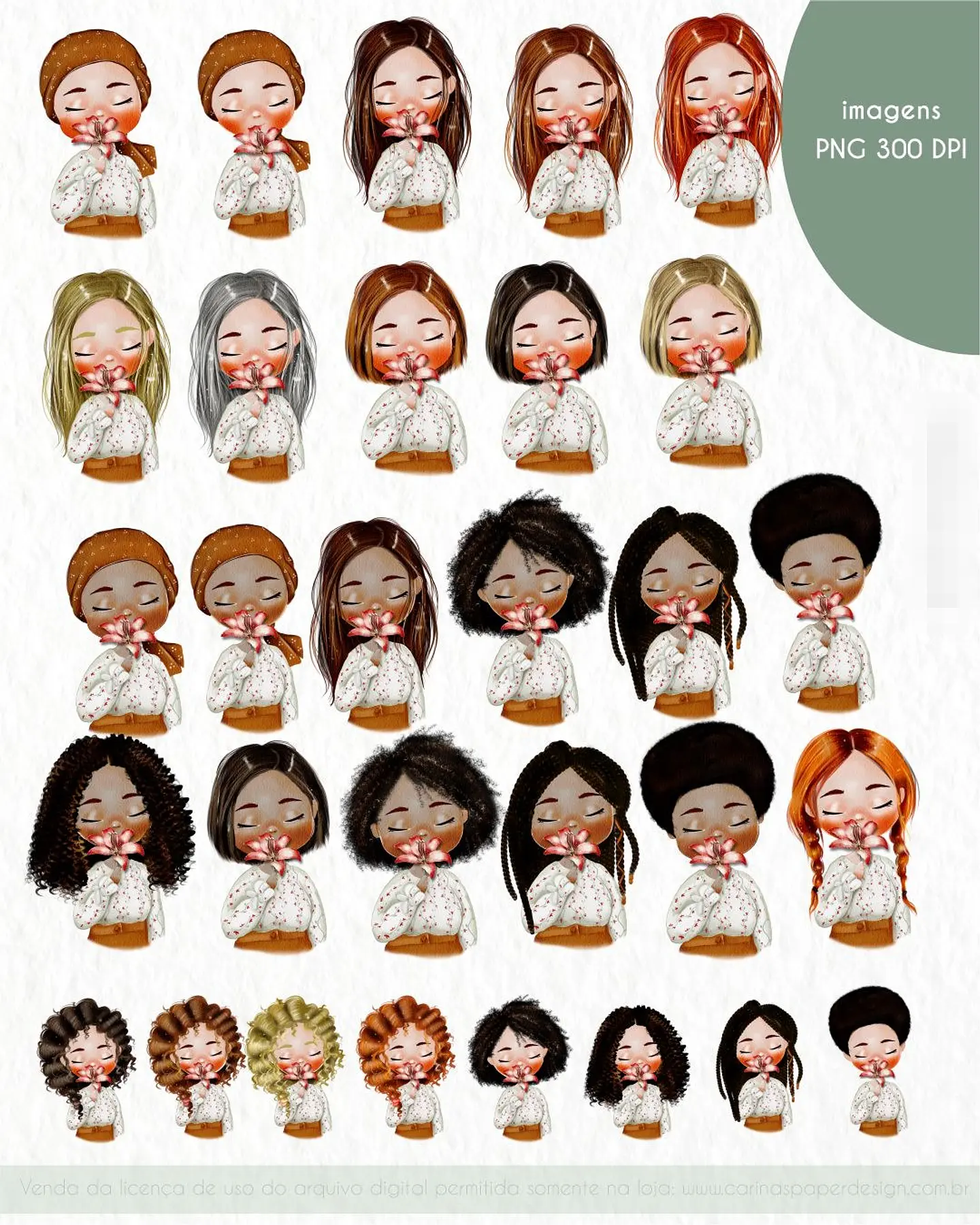 Kit Digital Dia das Mulheres Aquarelado 2024 Arquivos em Png  4