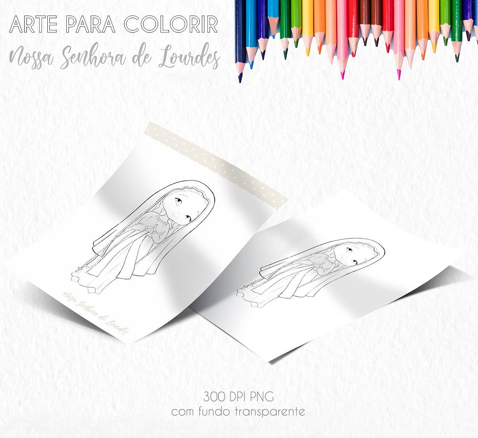 Kit Digital Santinhos para Colorir Arquivos em Png 3