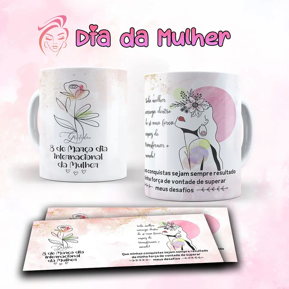134 Artes para Caneca Dia das Mulheres Arquivo em Jpg  25
